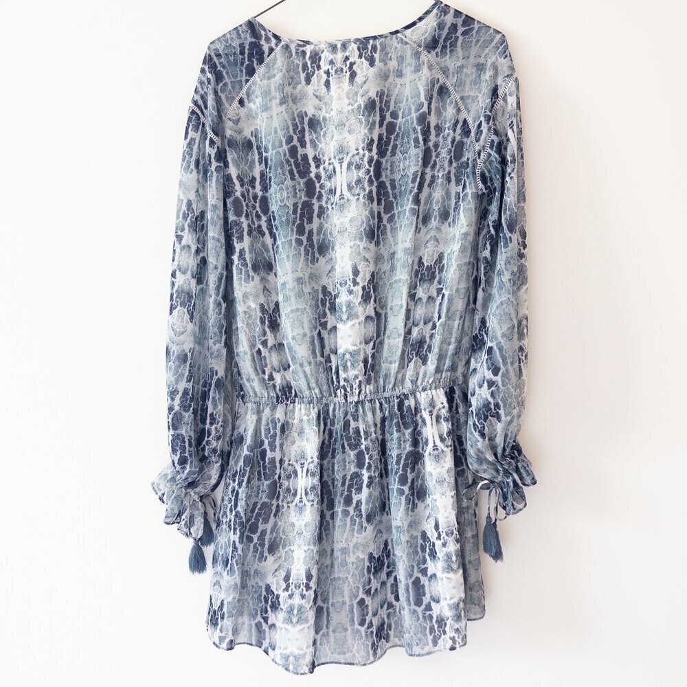 Haute Hippie $395 V Neck Front Tie Snake Animal Print Dress, Size XS - Picture 4 of 10